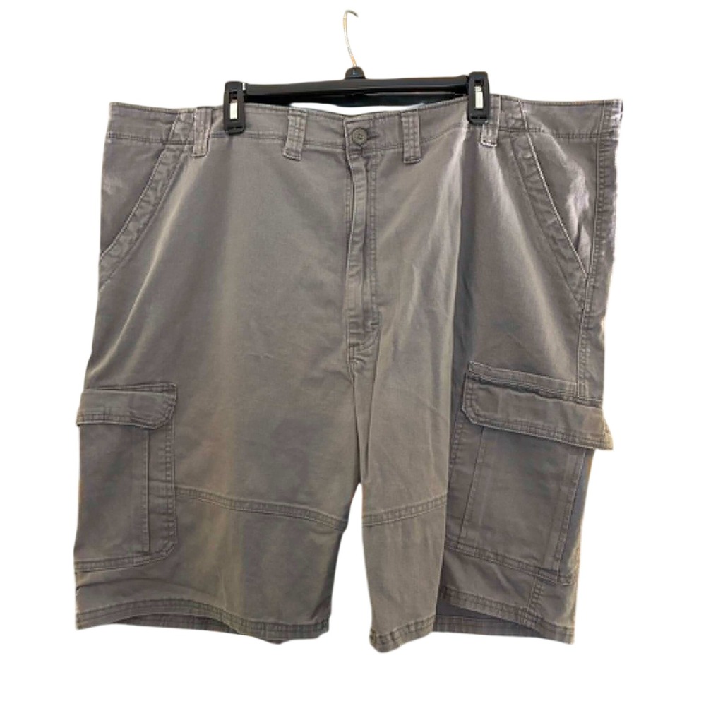 Wrangler Cargo Shorts Mens 48 Gray Relaxed Fit Stretch Cotton Utility Workwear